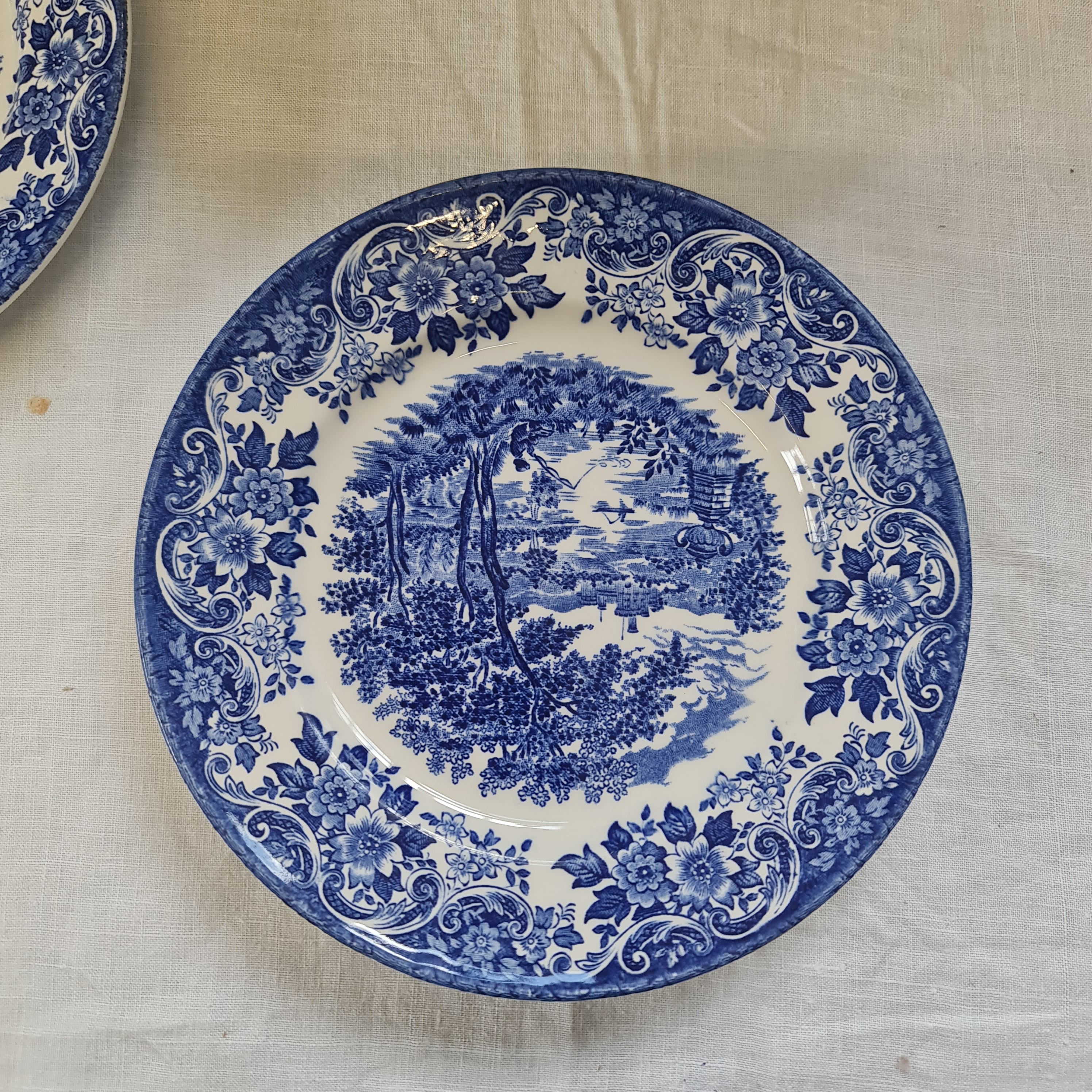 Vintage Broadhurst blue and white side plate
