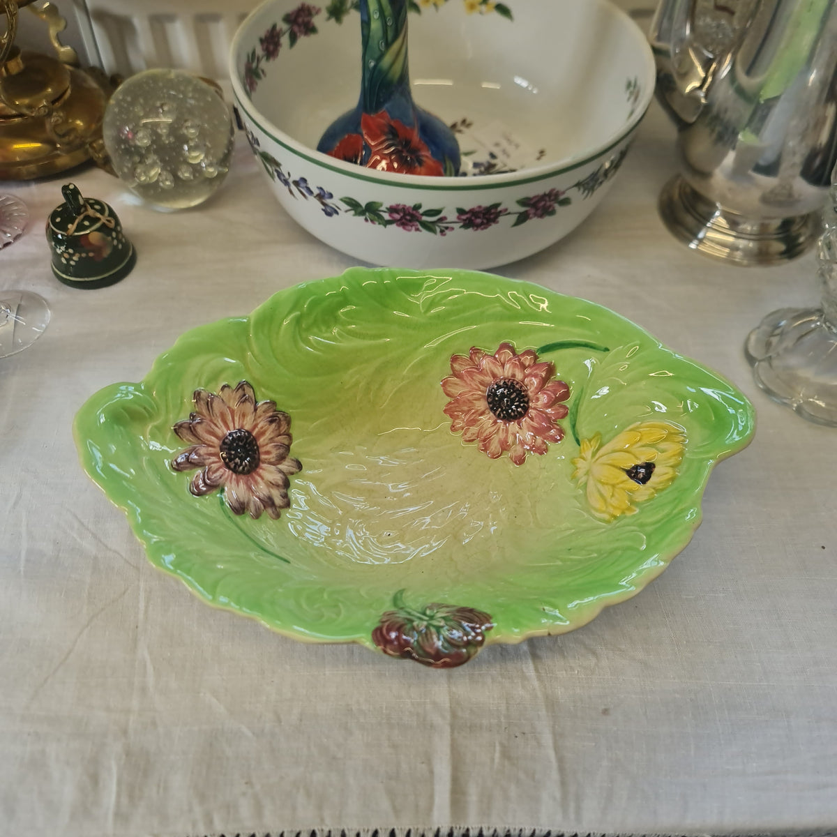 Vintage SHORTER & SON - Dahlia  - Hand Painted oval dish - defect