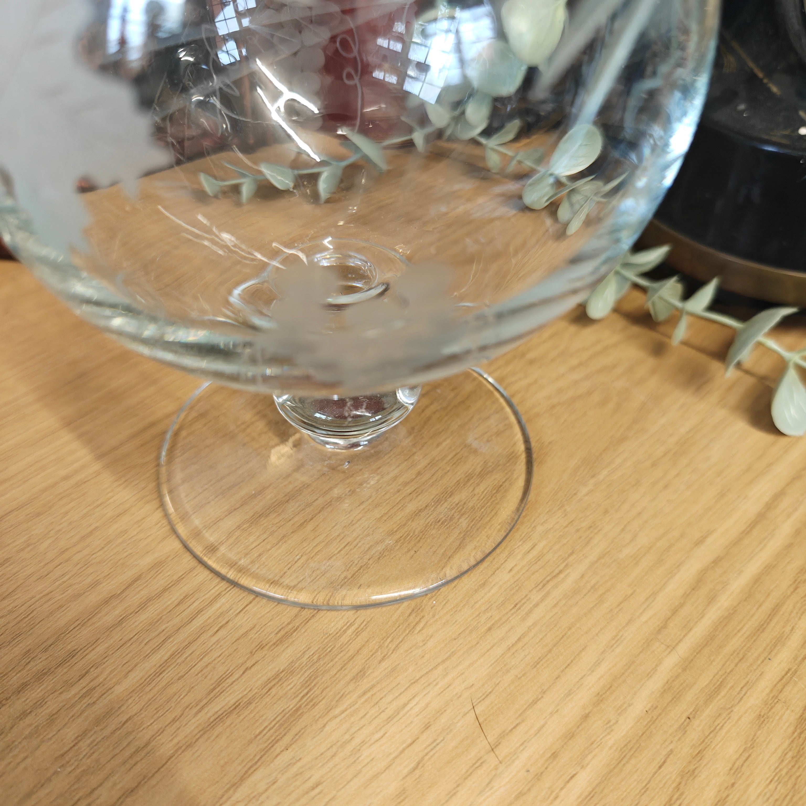 Vintage Etched Glass or Crystal Decanter - Mid-20th Century
