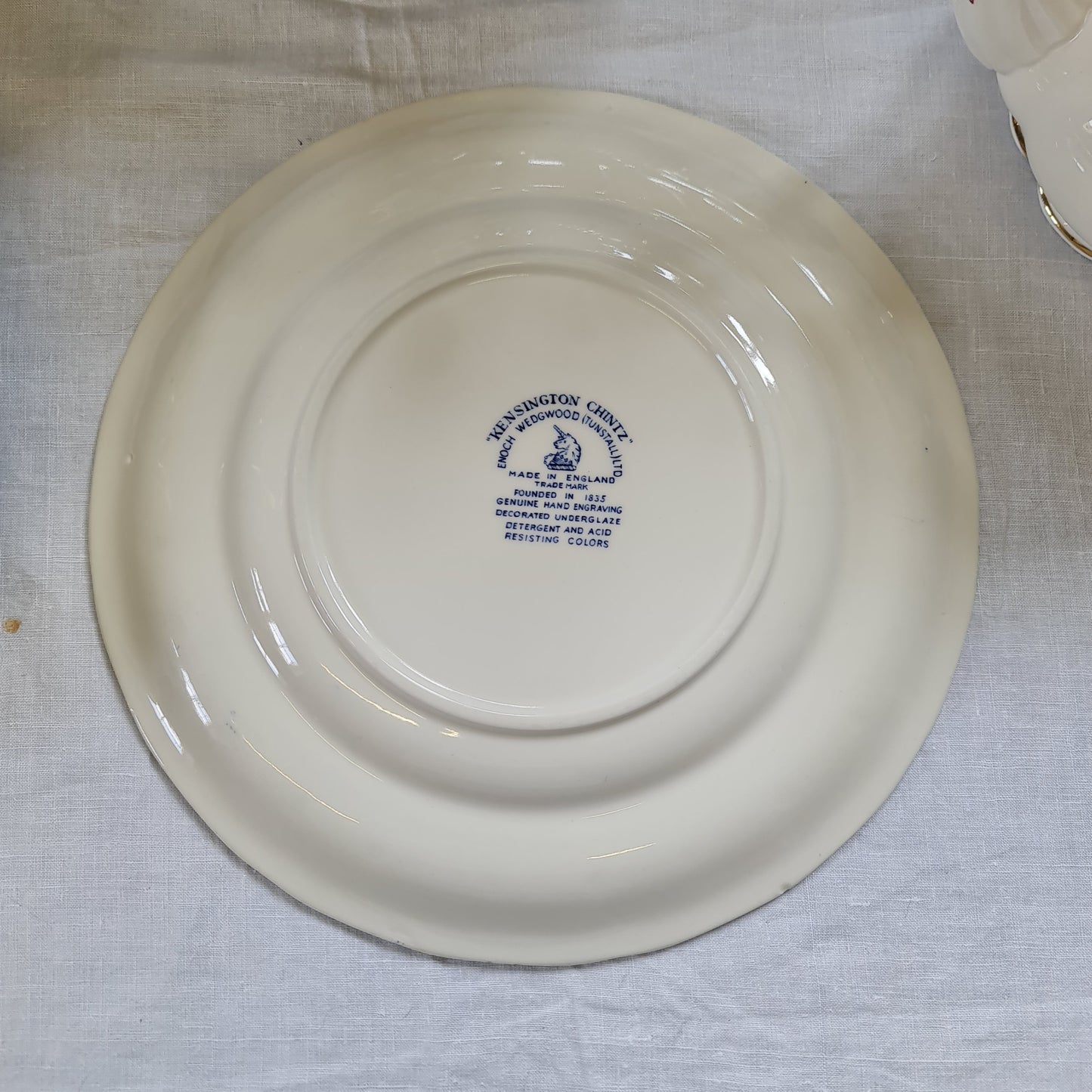 Enoch Wedgwood Kensington chinz blue and white plate