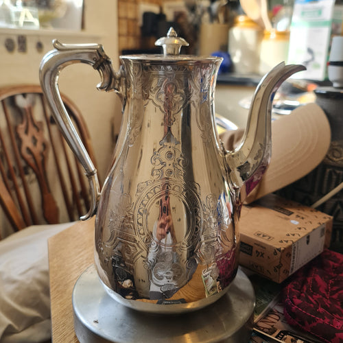 1907 Horace Woodward & Co Sterling Silver tall Coffee pot -855gm