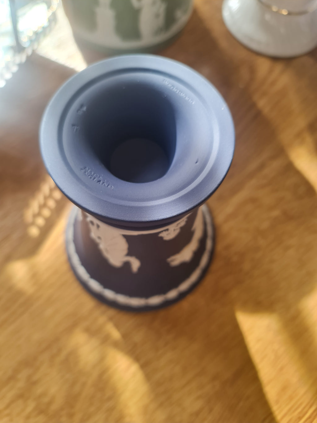 Rare Wedgwood Jasperware dark blue vase