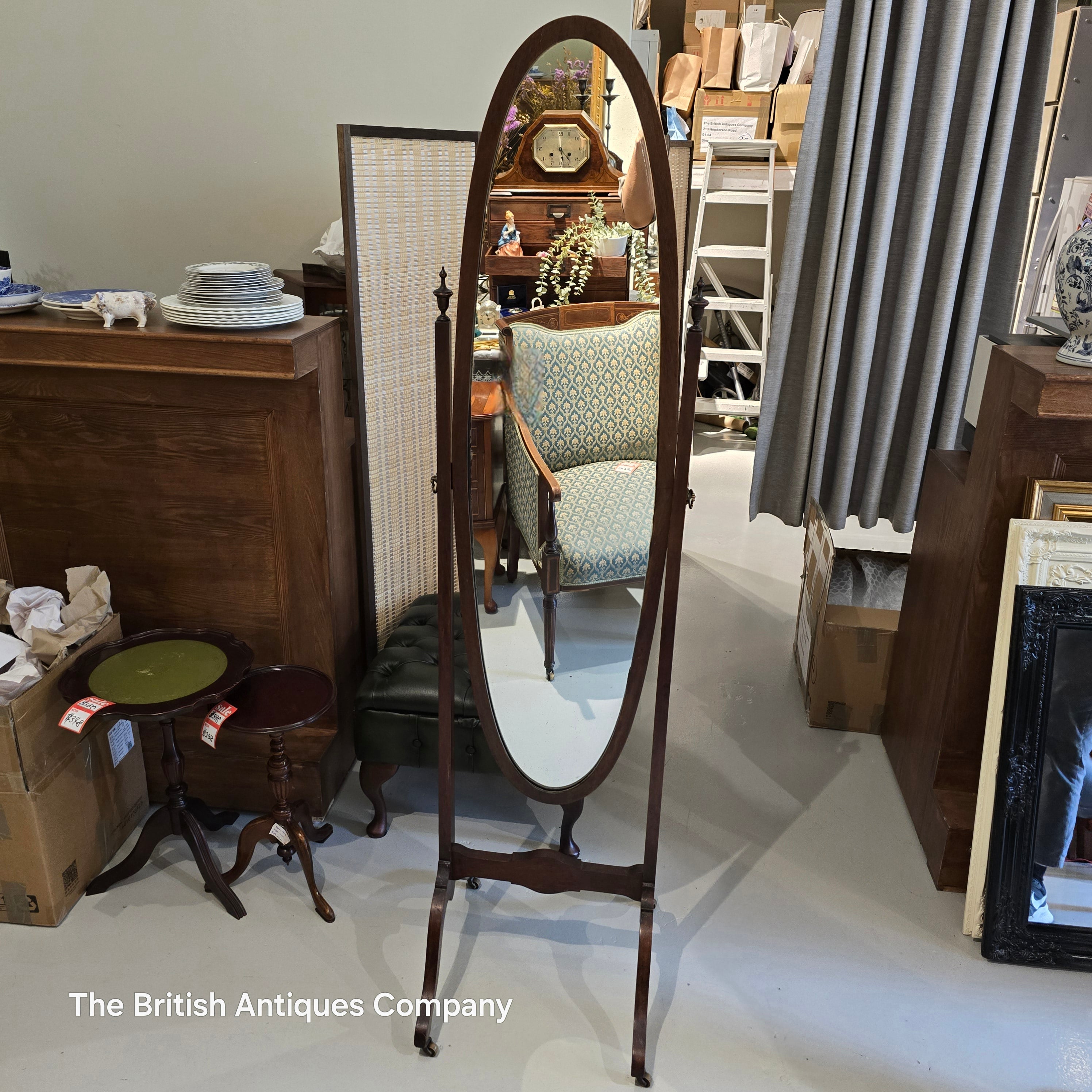 Antique Oval Cheval Mirror