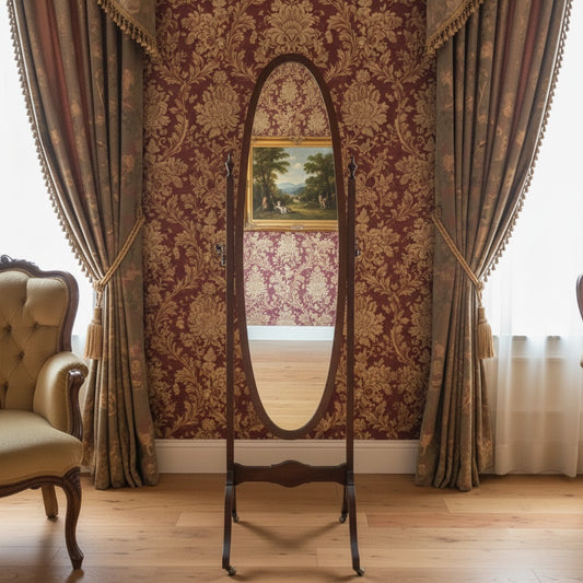 Antique Oval Cheval Mirror