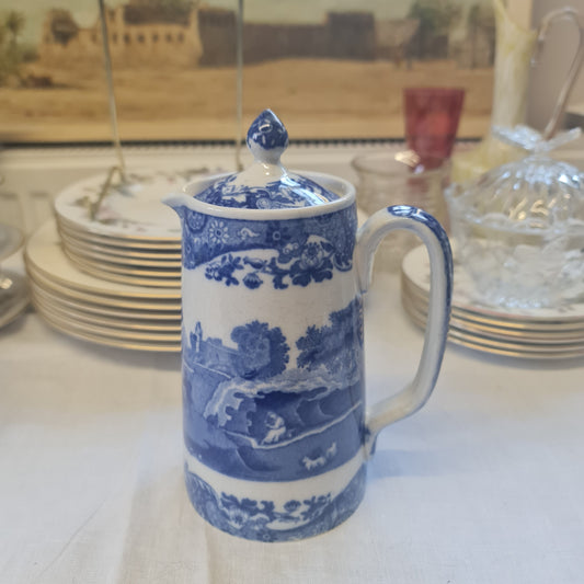 Vintage Copeland Blue Italian Coffee Pot / Water Jug - Minor Chip on base