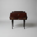 Antique Edwardian Flame Mahogany Drop Leaf Side Table with Inlay Design