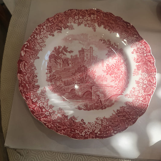 Assorted vintage cranberry dinner plate