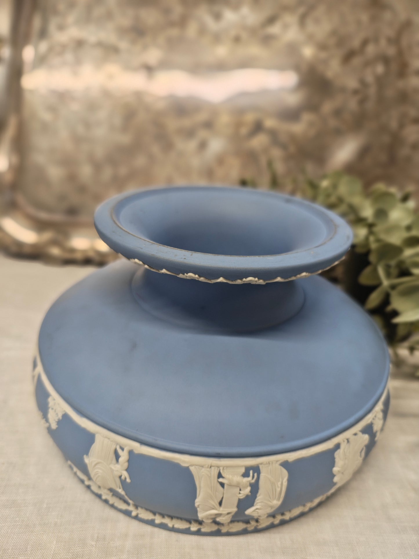 Wedgwood Jasperware pedestal bowl - sky blue