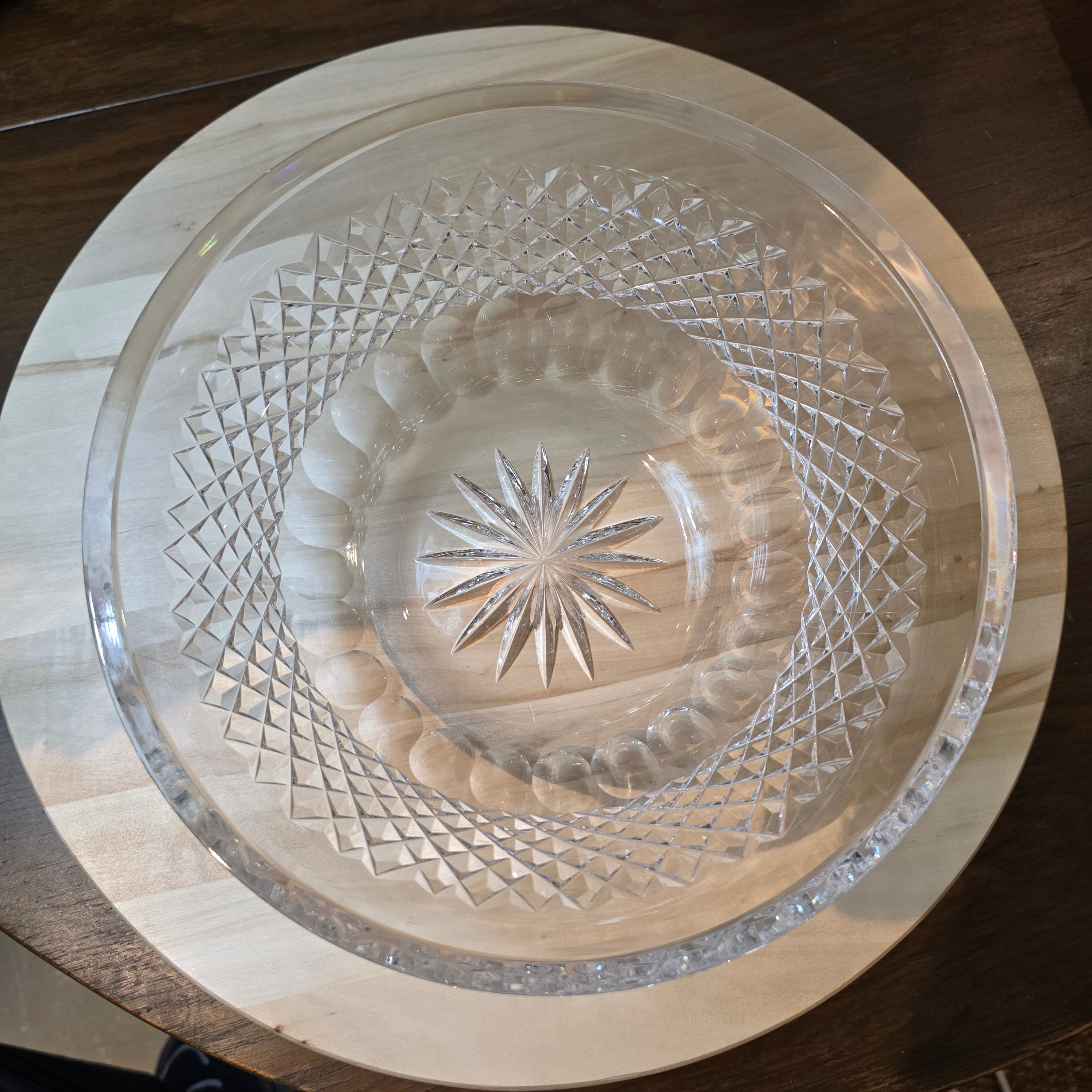 Vintage Large Crystal Fruit Bowl