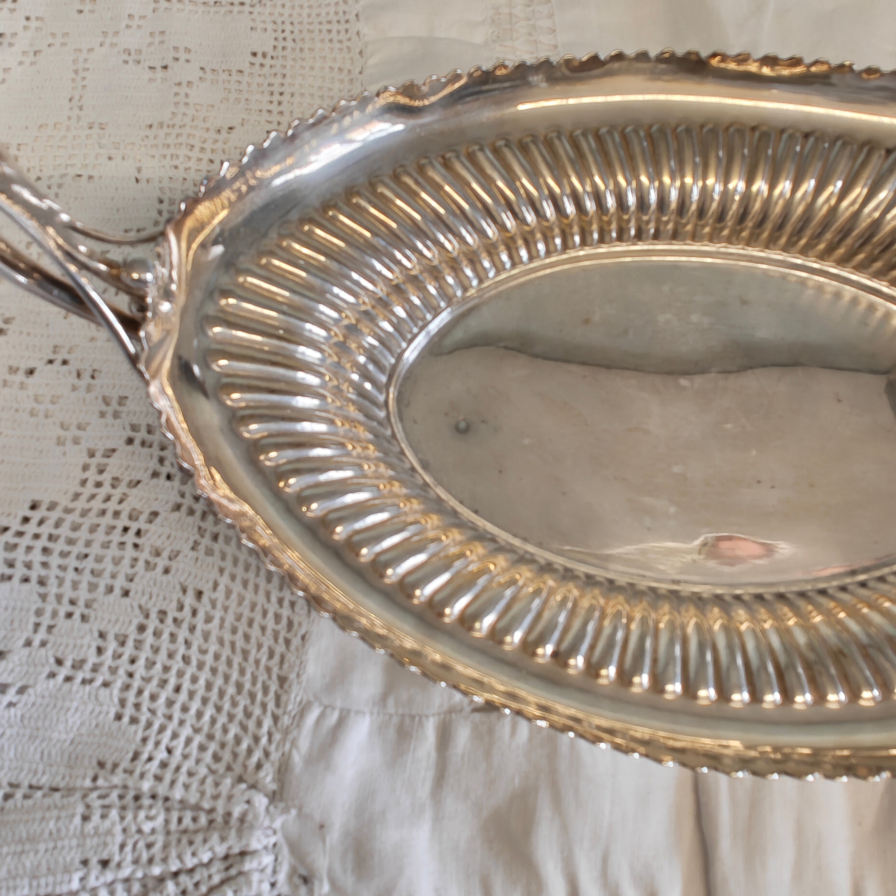 Vintage Walker and Hall silver plated bread basket