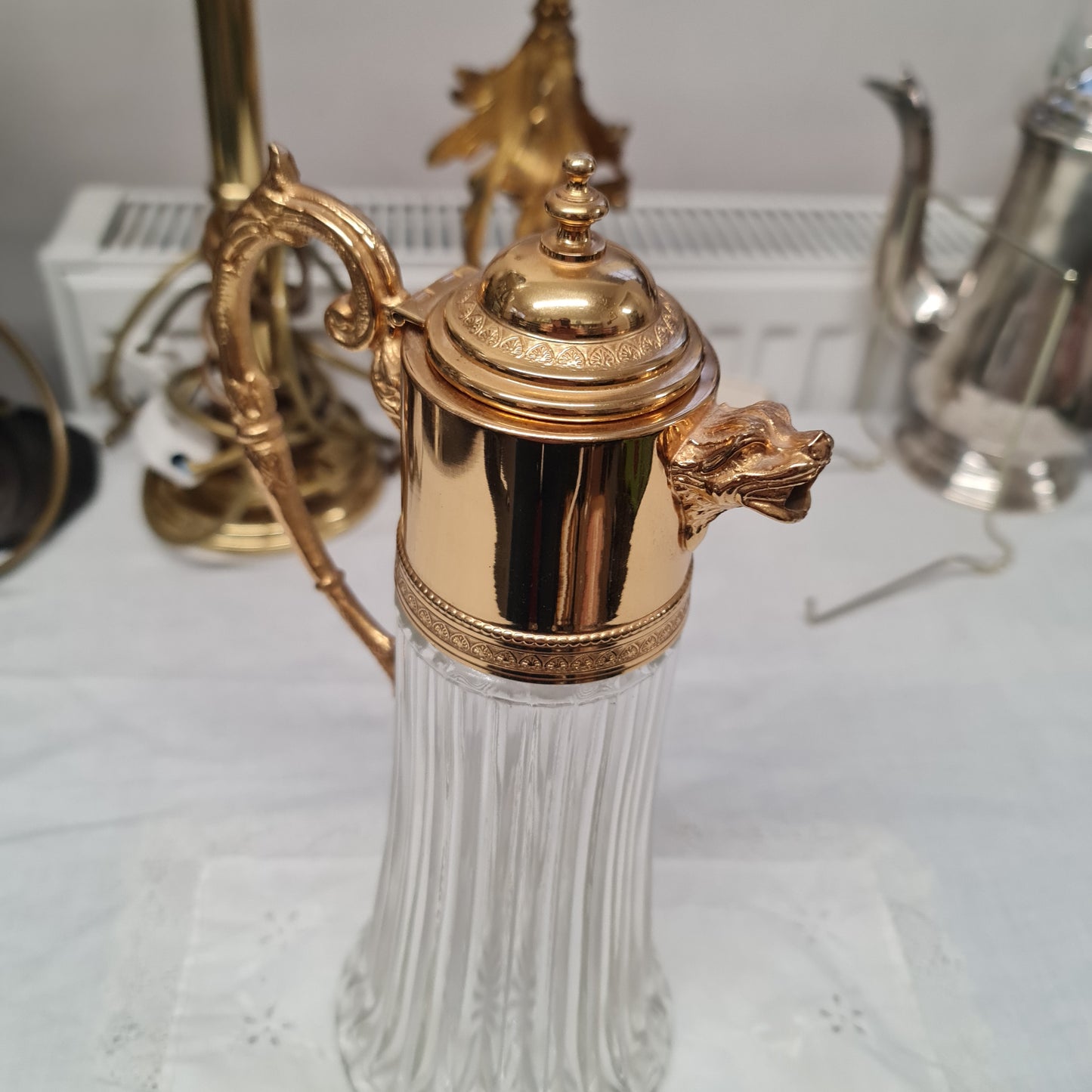 Antique Gold Plated Claret Carafe circa-1900
