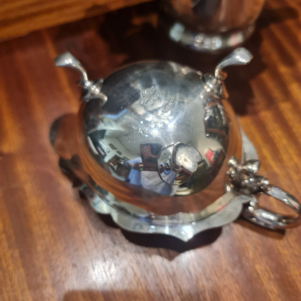 Mapping and Web high grade silver plated cream jug