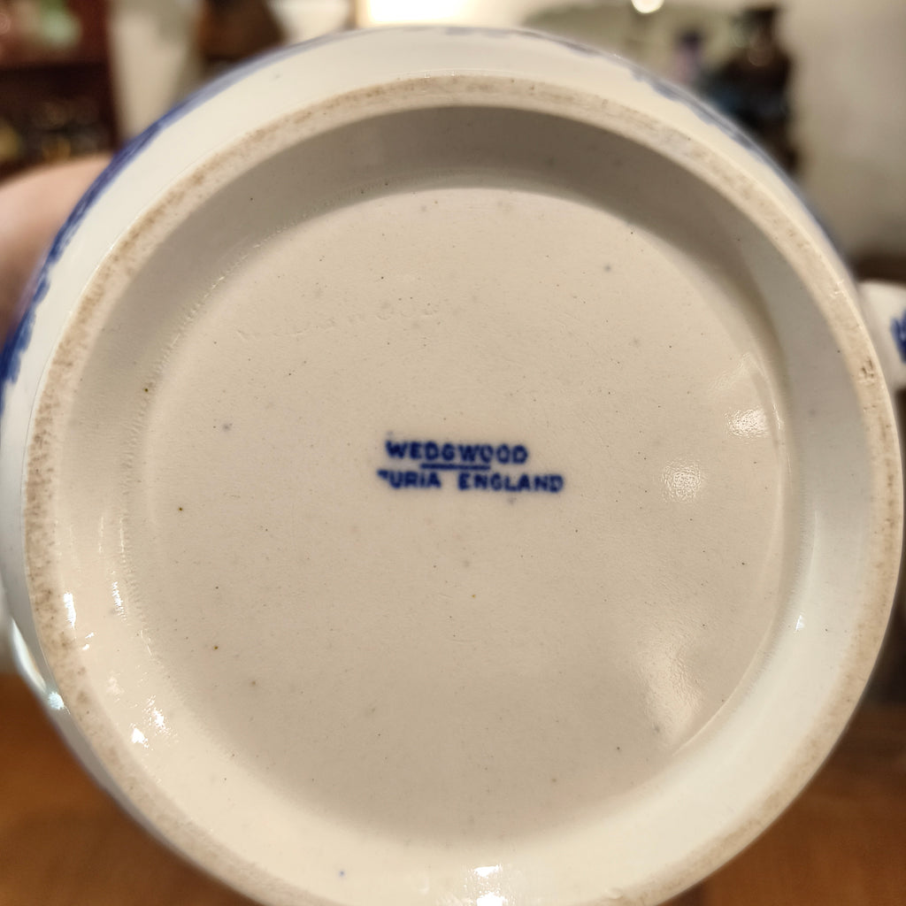 Antique Wedgwood Etruria Blue and White Transferware Teapot, Circa 1910