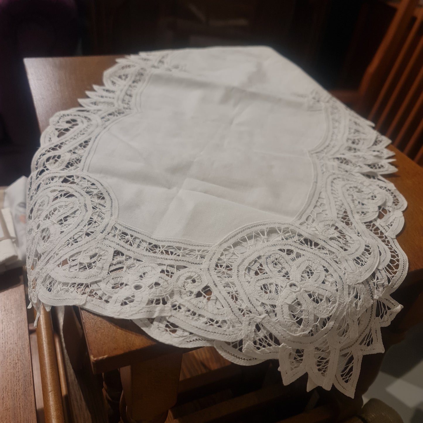Linen table runner white 168 x 40 cm