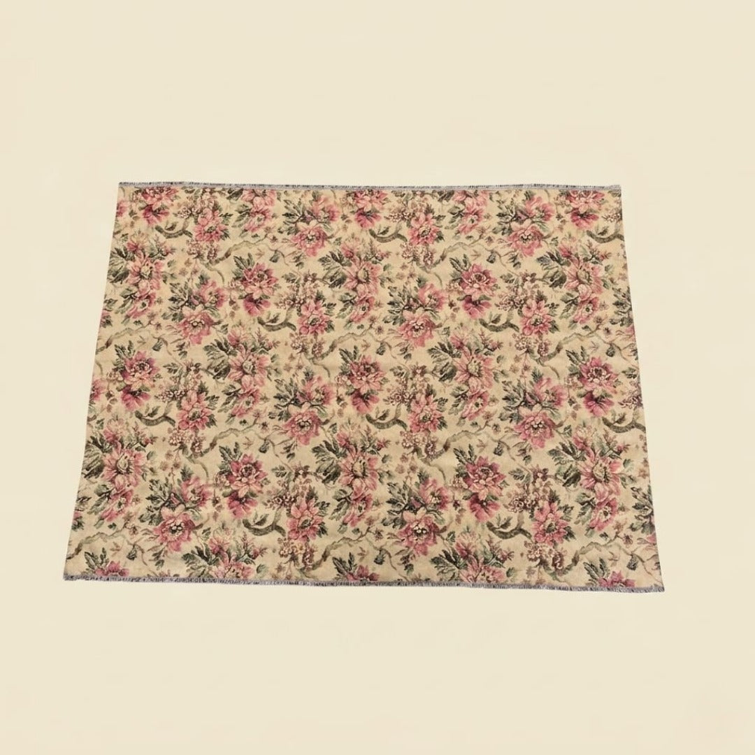 Vintage Floral Tapestry Wall Hanging / Accent Rug