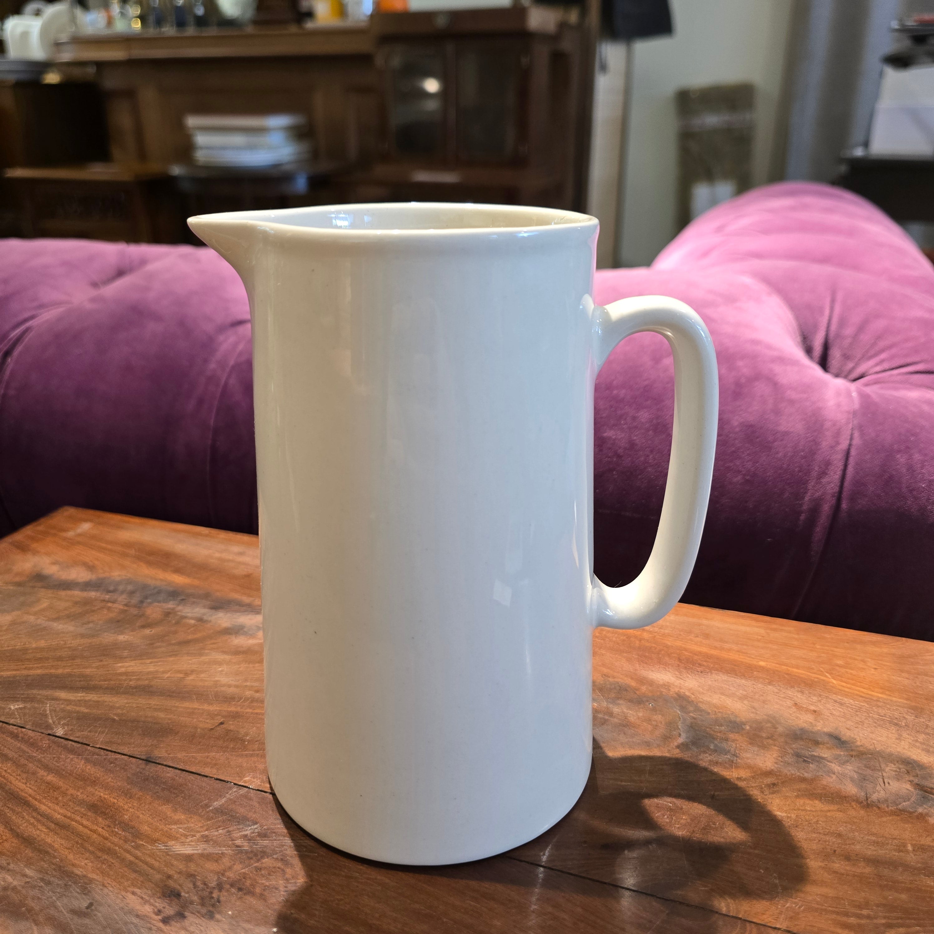 Vintage White James Sadler & Sons Earthenware Pitcher
