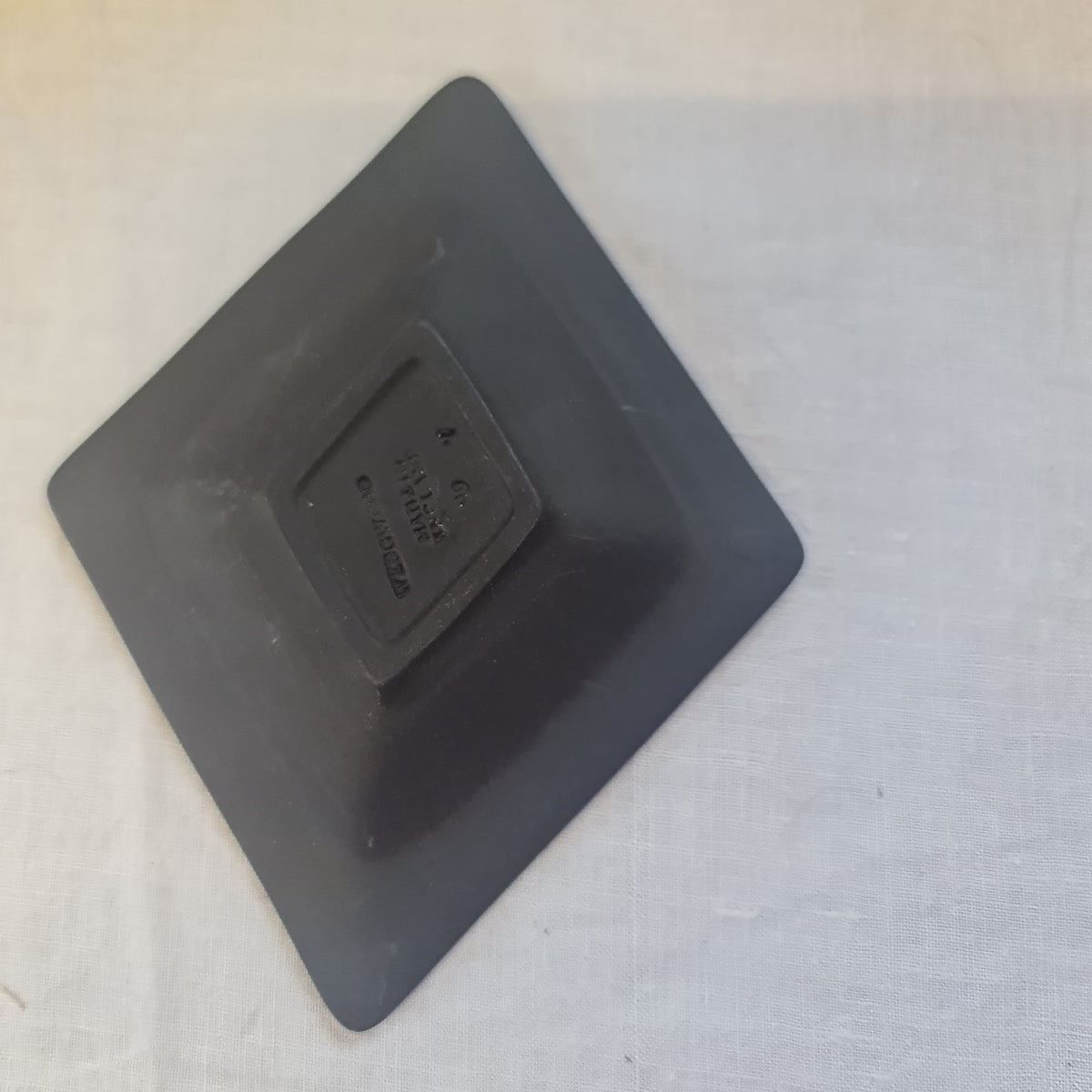Vintage Wedgwood Black Jasperware Diamond Shape Trinket Dish 5.5 in.