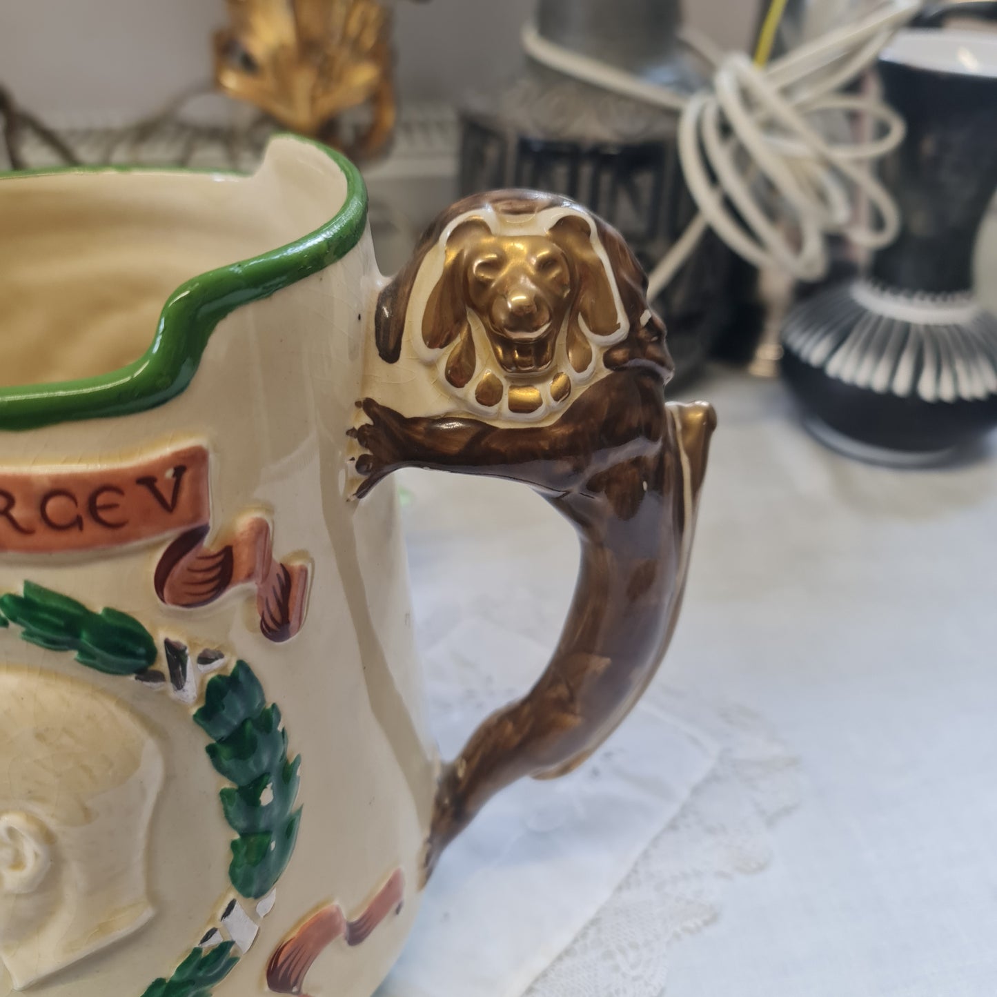 Rare Commemorative jug celebrating the Silver Jubilee of King George V and Queen Mary in 1935