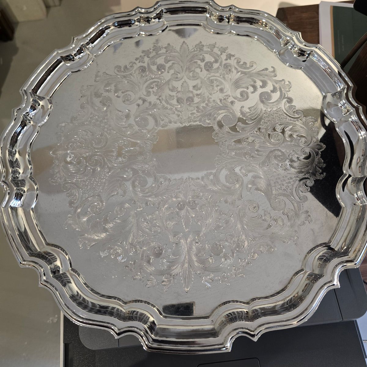 Chrome Vintage Round Tray
