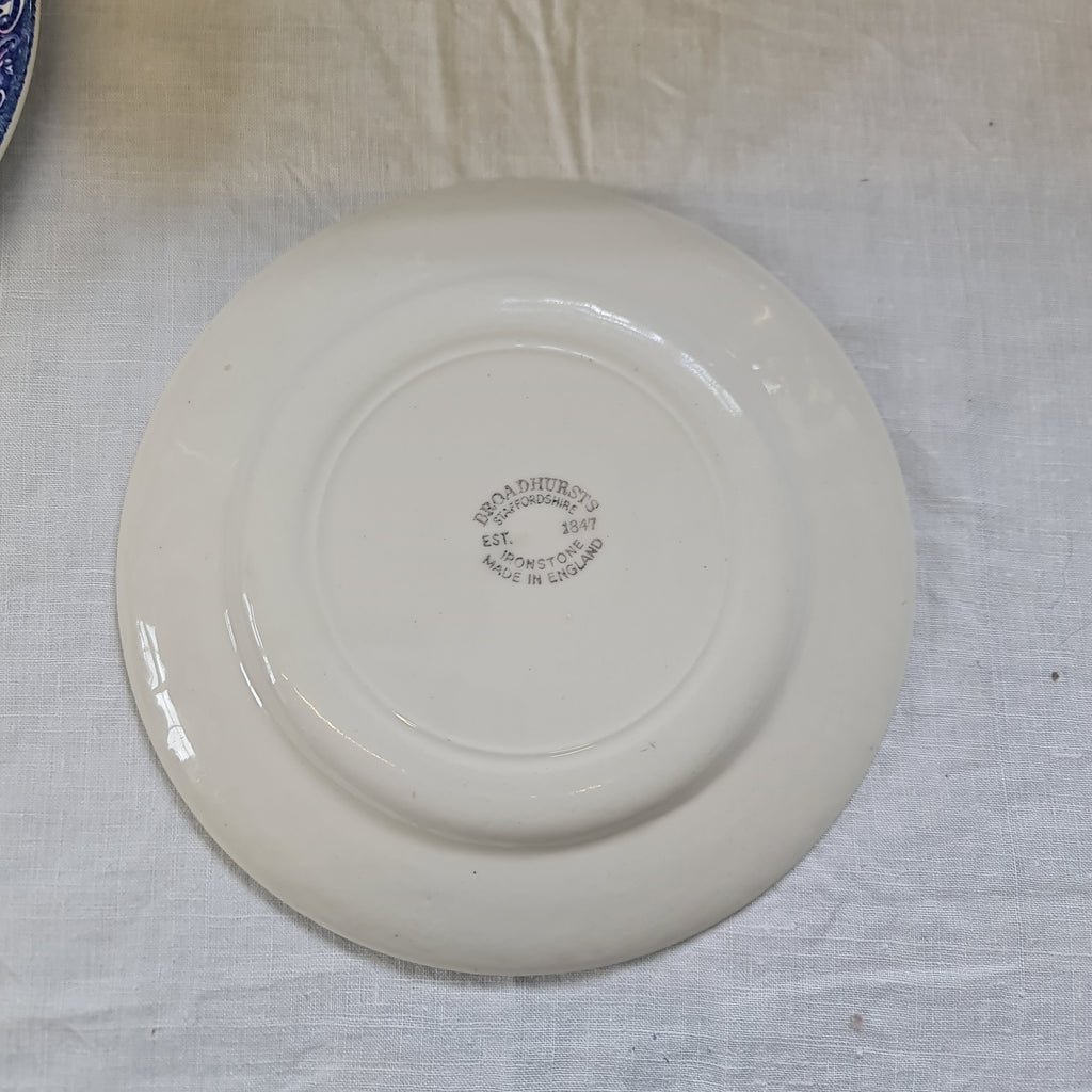 Vintage Broadhurst blue and white side plate