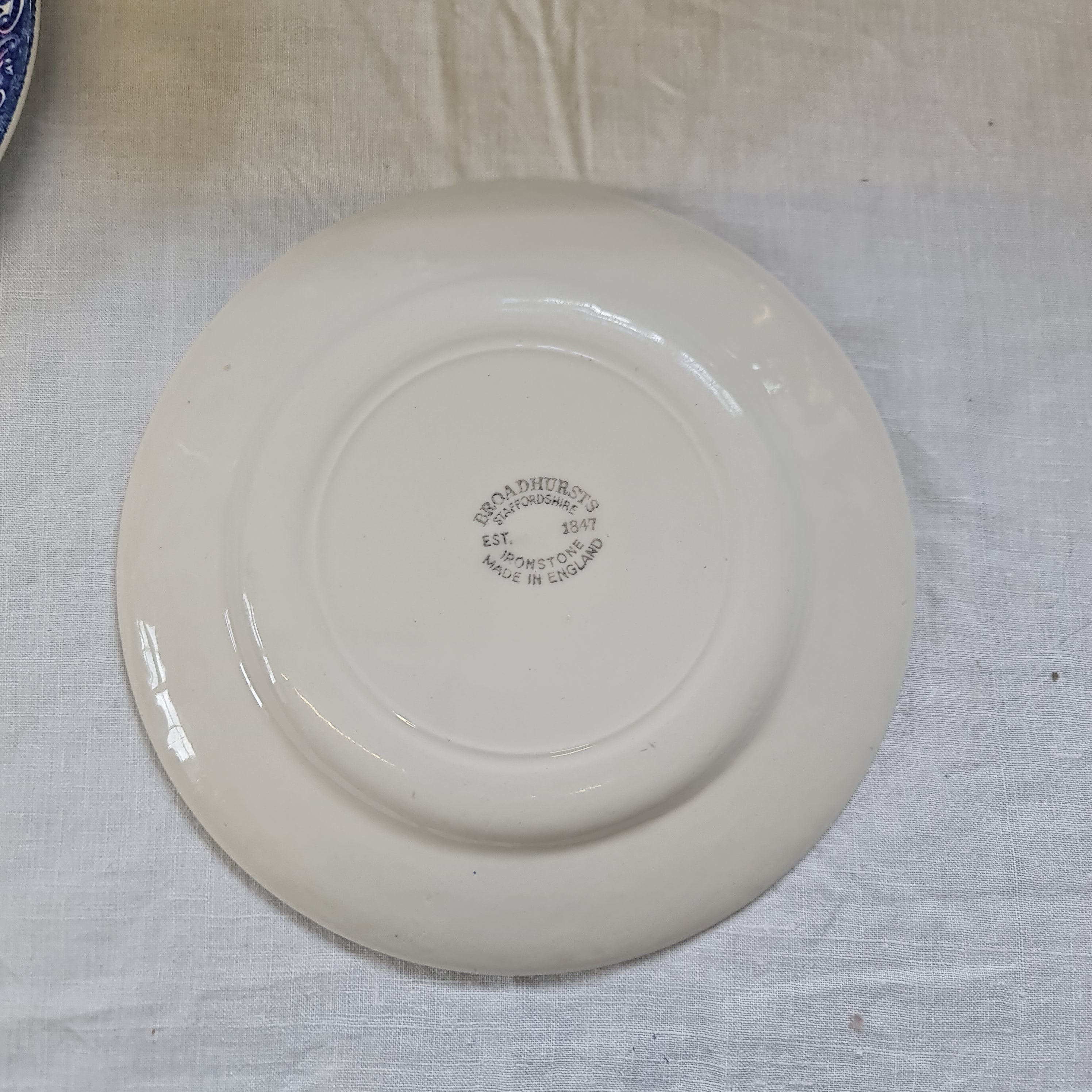 Vintage Broadhurst blue and white side plate