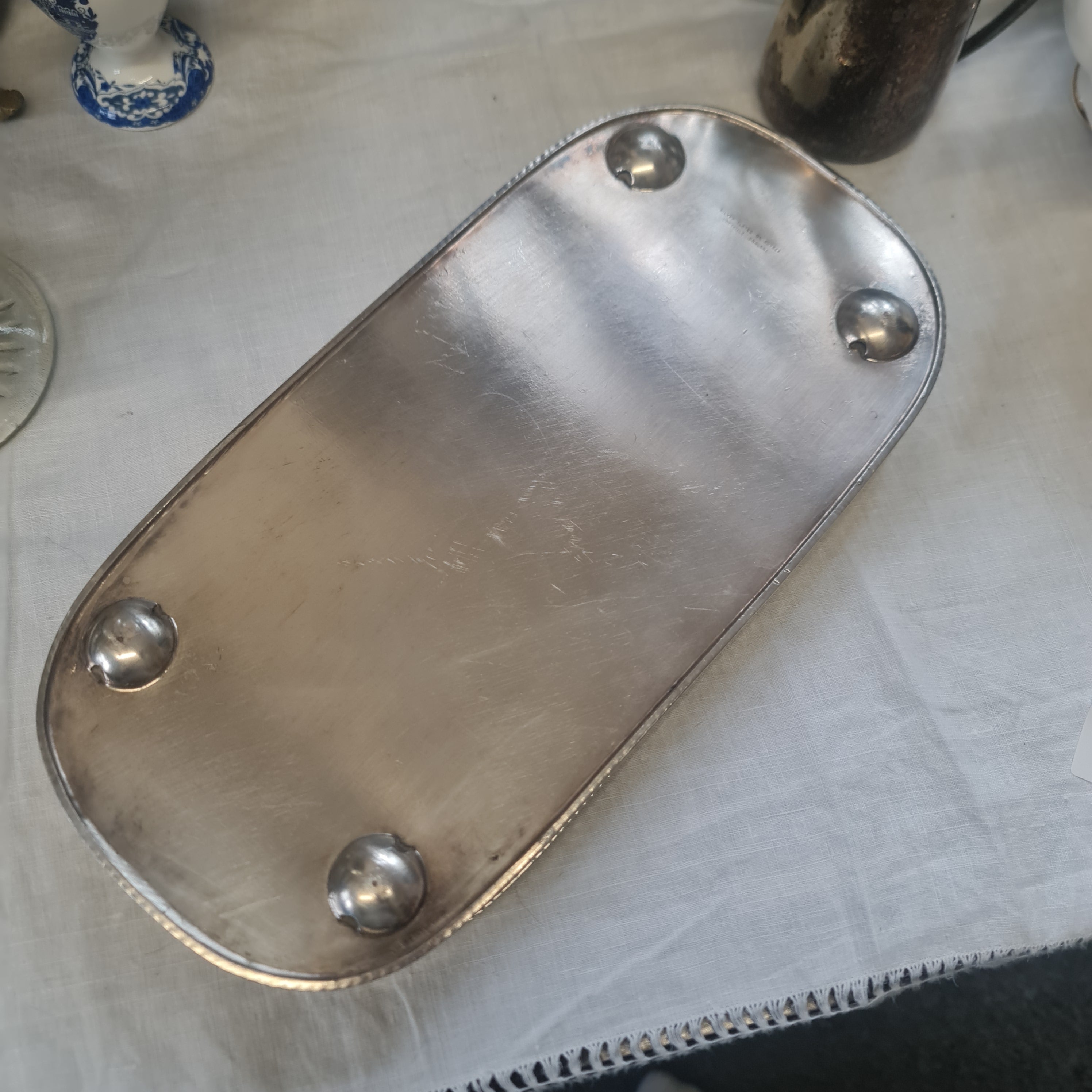Vintage Sheffield silver plated serving tray
