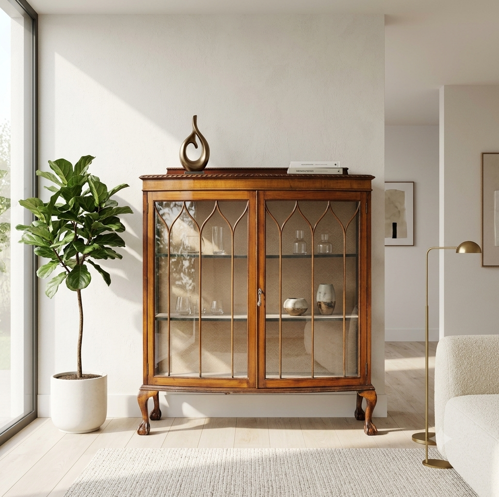 19th Century Mahogany astragal glazed double door display cabinet