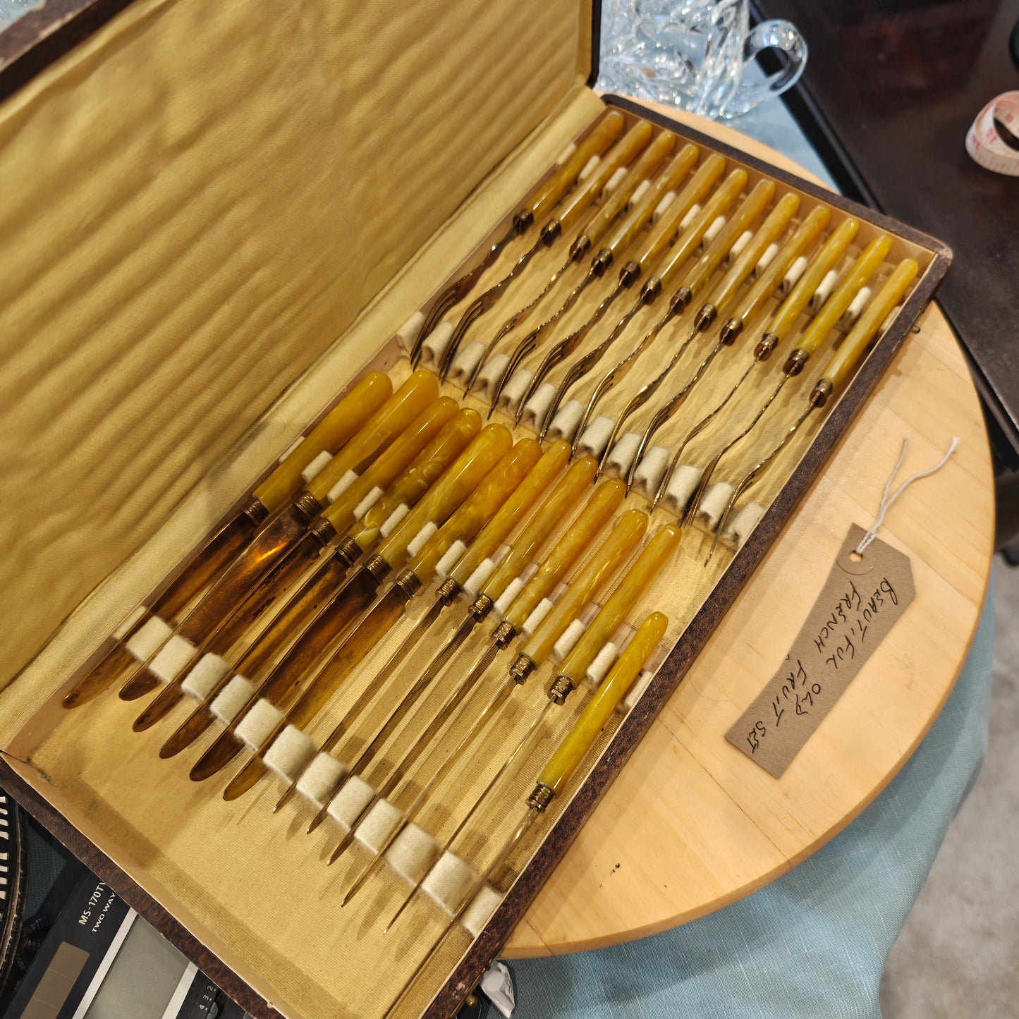 Amazing antique french desert fork and knife for 12 setting