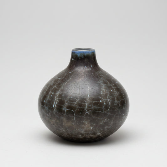 Hand-Thrown Studio Pottery "Moon" Vase – Earthy Textures & Ethereal Glaze