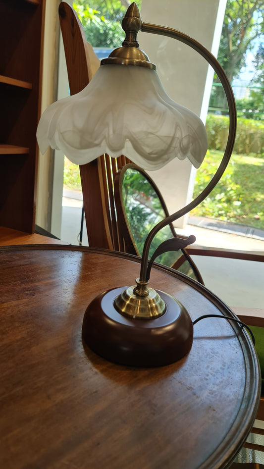 Vintage table Lamp glass shade