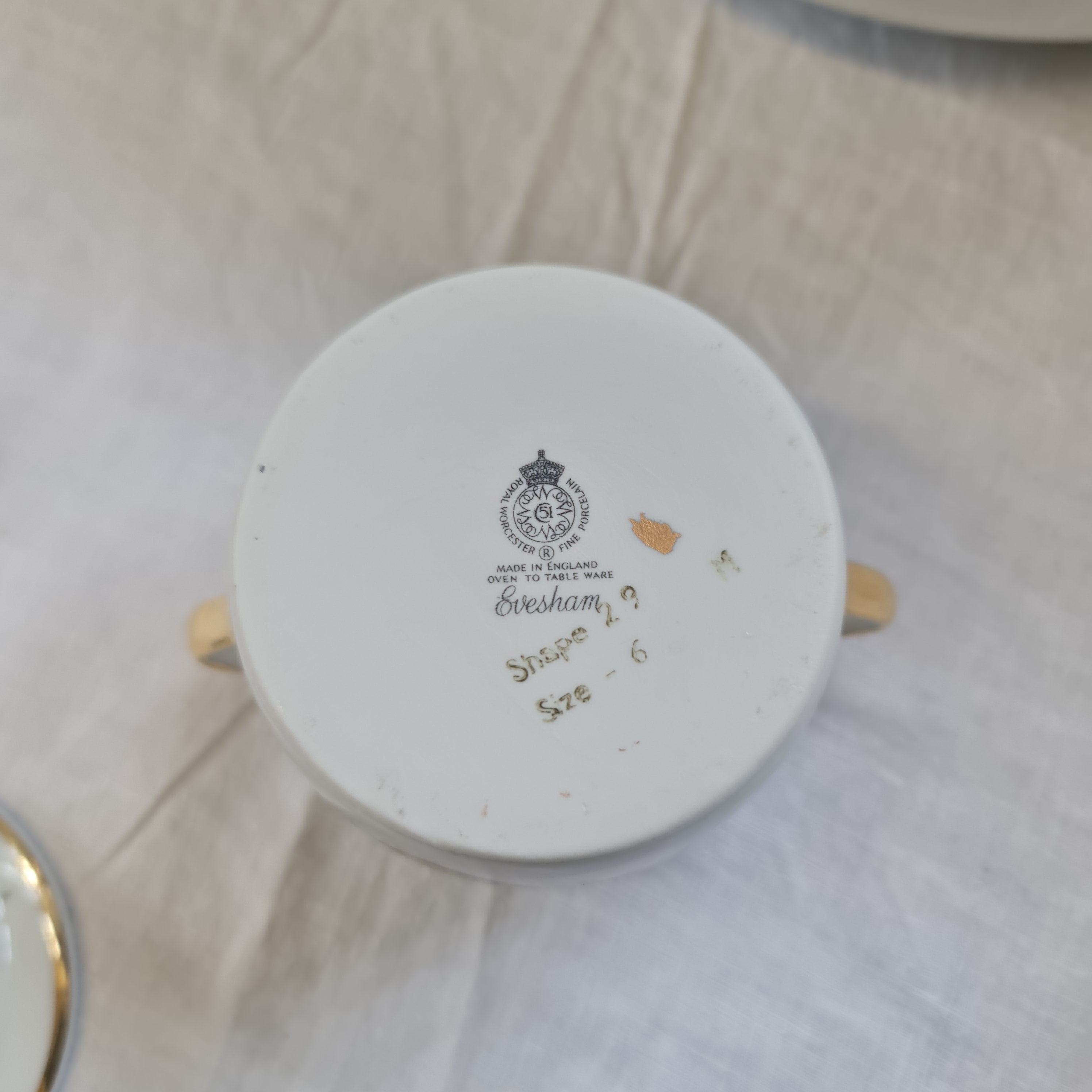 Royal Worcester Evesham canister with lid