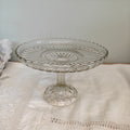 Stunning Vintage pressed glass cake stand 23 x 15cm