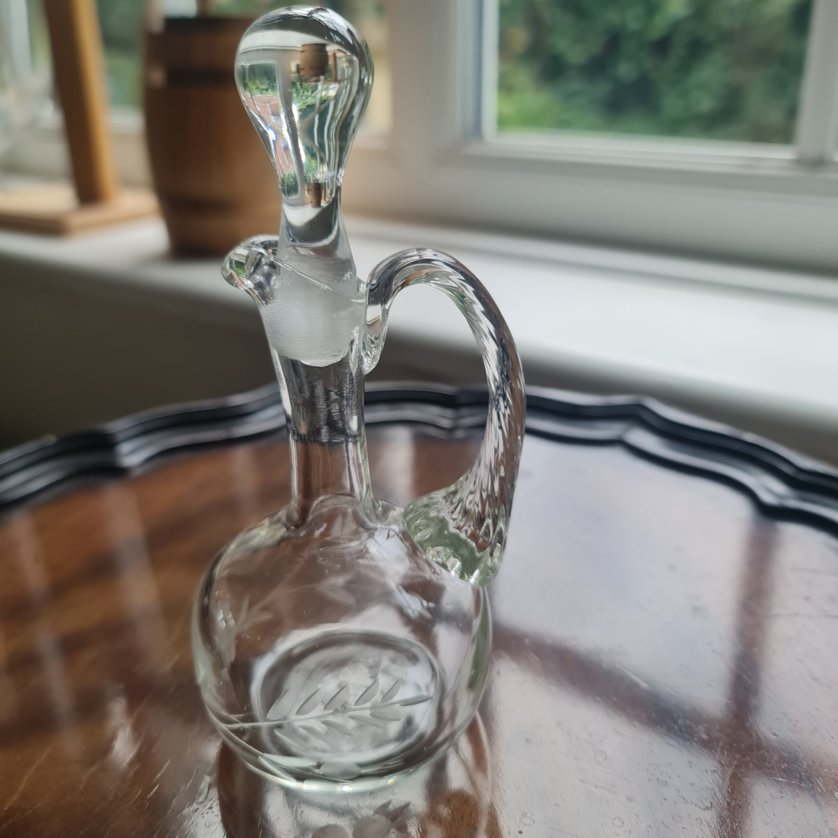 Vintage handmade jug with fern inching