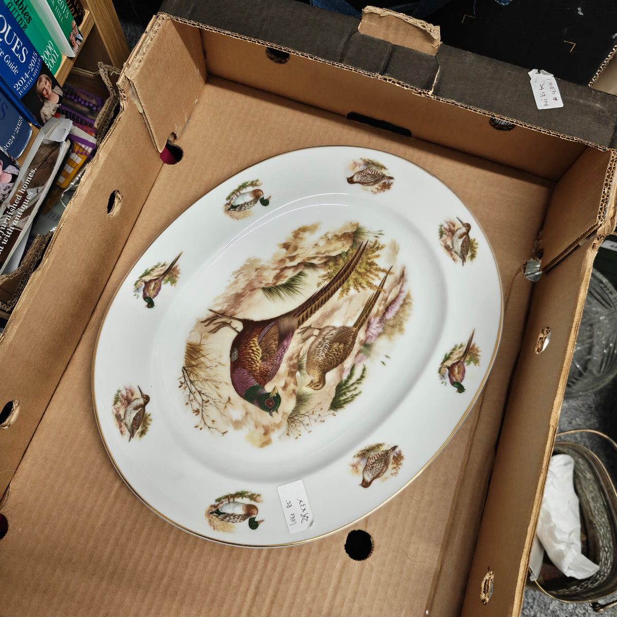 Vintage big serving platter - bird series