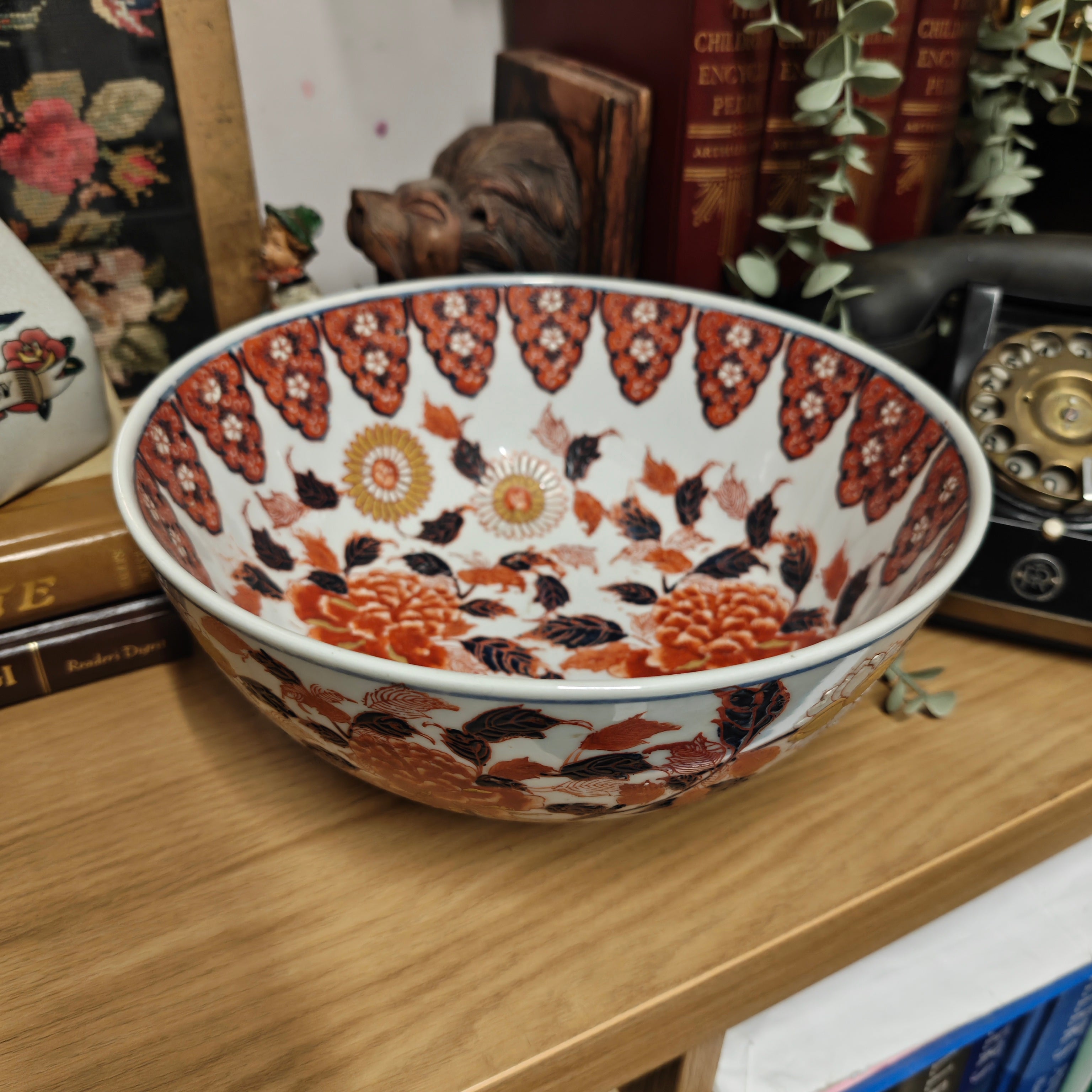 Antique hand painted oriental big bowl