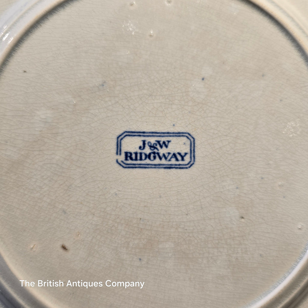 Antique J&W Ridgway Blue & White Octagonal Plate - "Willow Pattern"