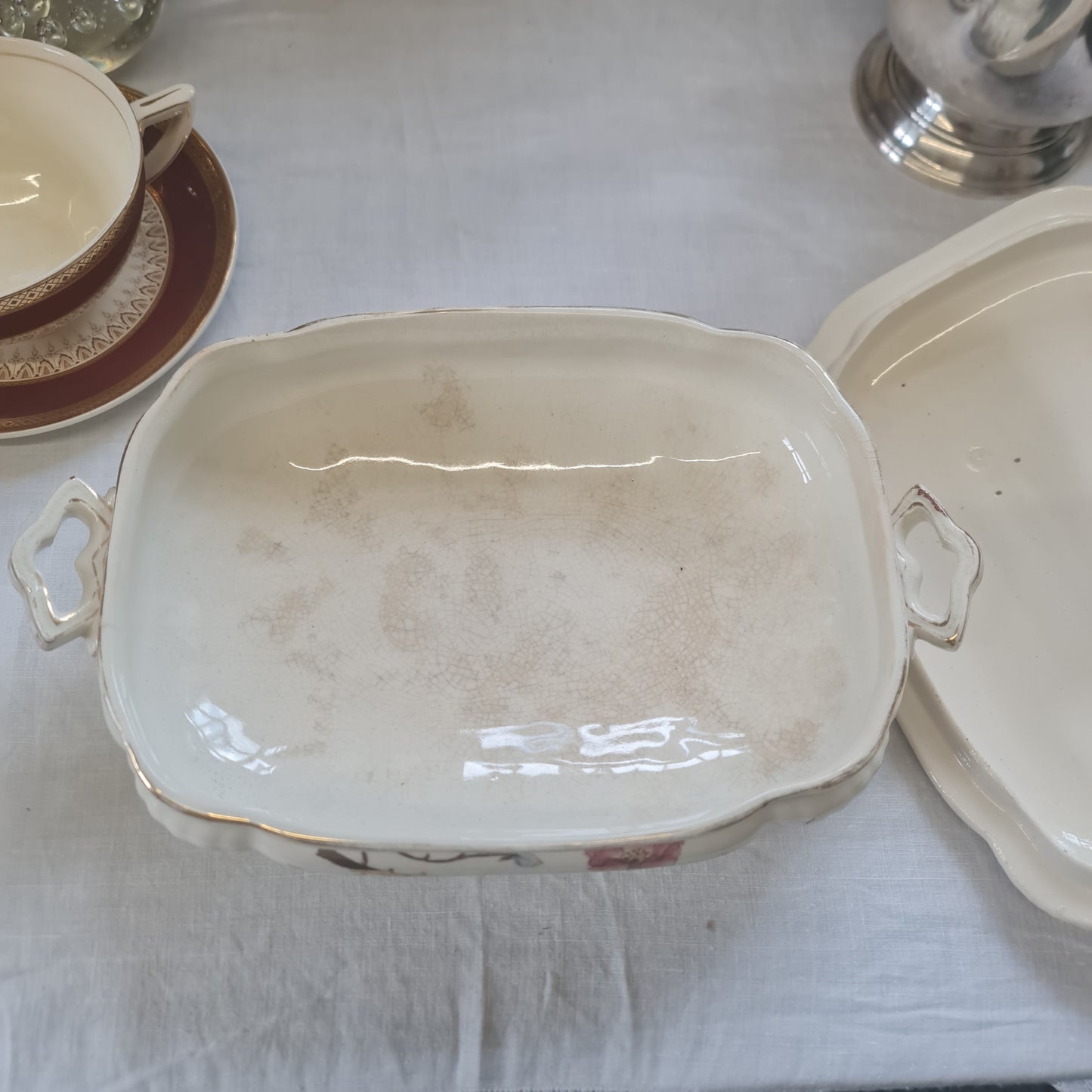 A beautiful antique covered tureen.