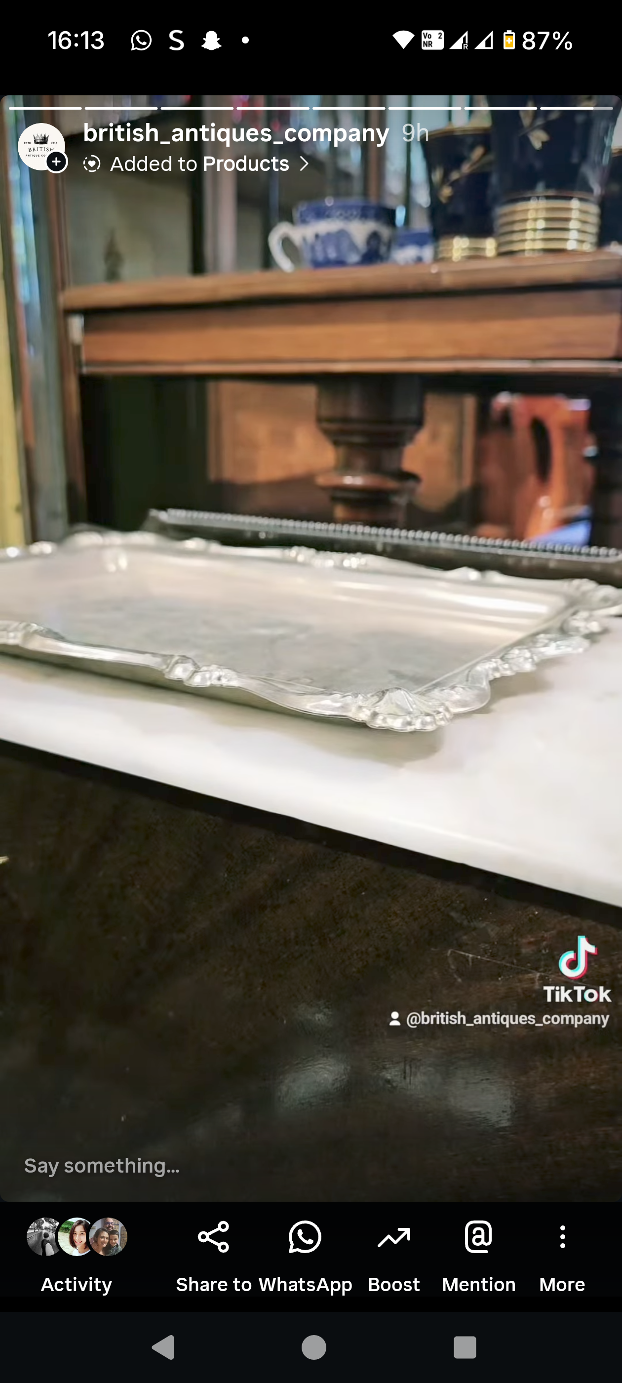 Antique Italian Silver-Plated Vintage Tray c. 1900