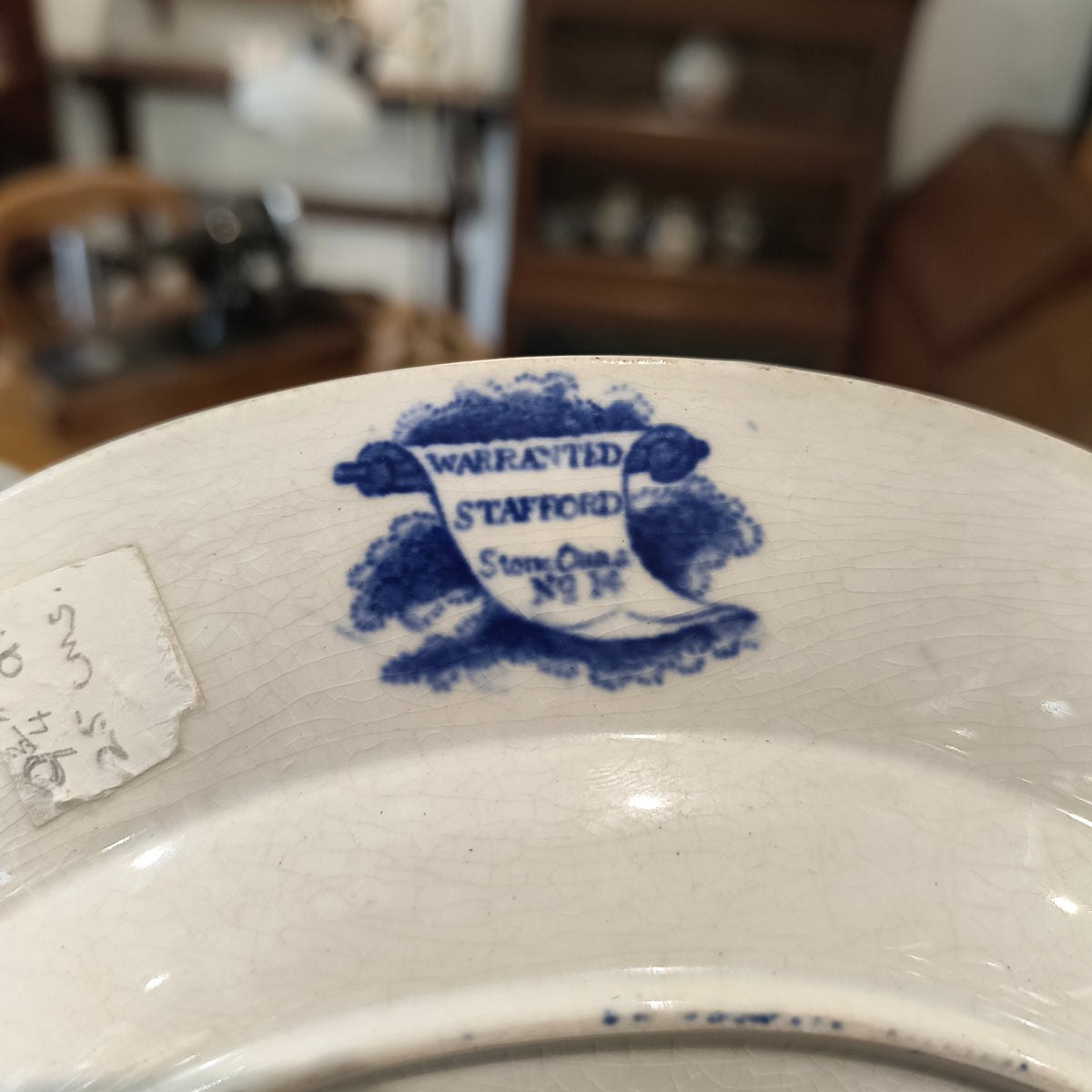 Antique William Smith & Co. Blue Willow Plate - Impressed Wedgewood Stafford Pottery