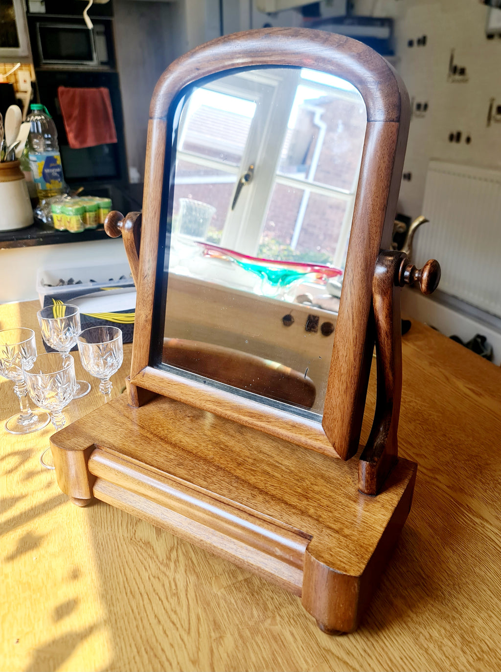Victorian mahogany table top mirror - lovely patina