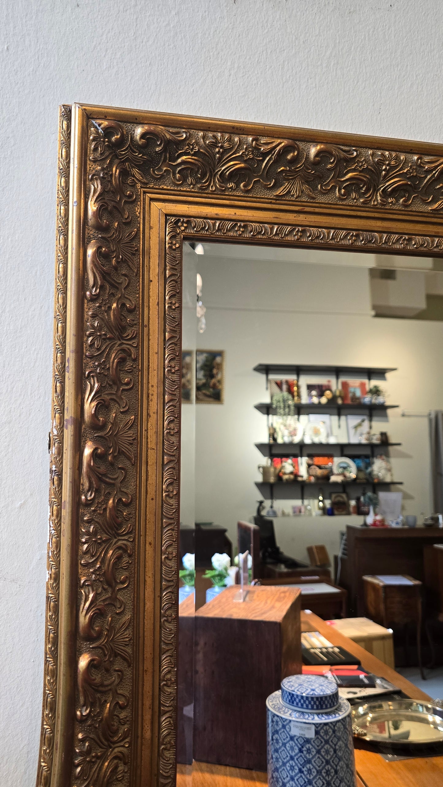 A Rare large gilt framed bevel edge floor length mirror 72 x 42 inches