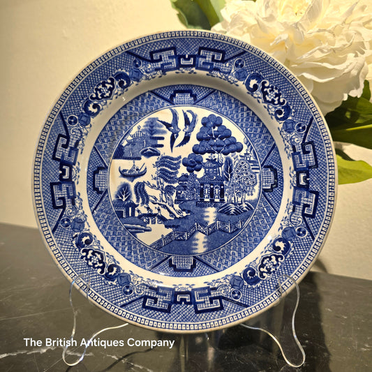Antique Blue and White "Willow Pattern" Plate by J. Abrahams Ltd., London