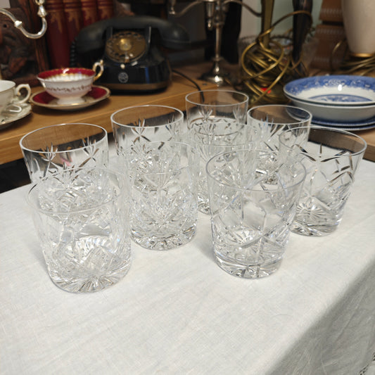 9 x High quality hand cut crystal glassware