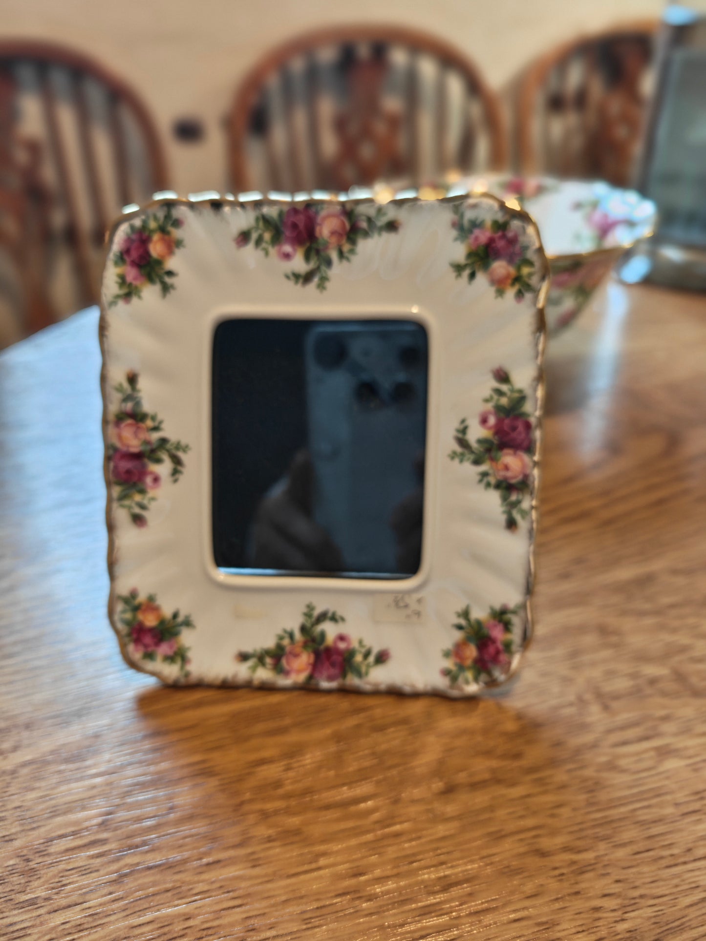 Rare Royal Albert Old Country Rose Photo Frame -1962 version made in England