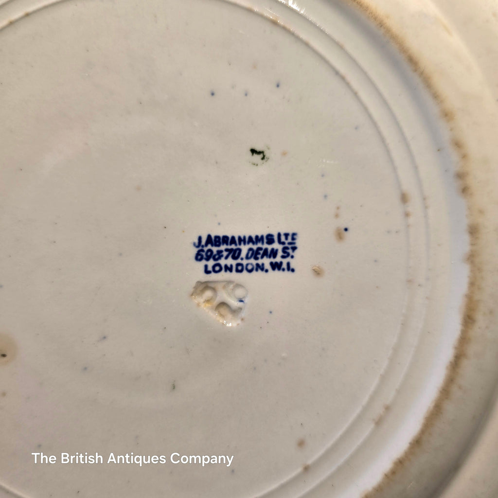 Antique Blue and White "Willow Pattern" Plate by J. Abrahams Ltd., London
