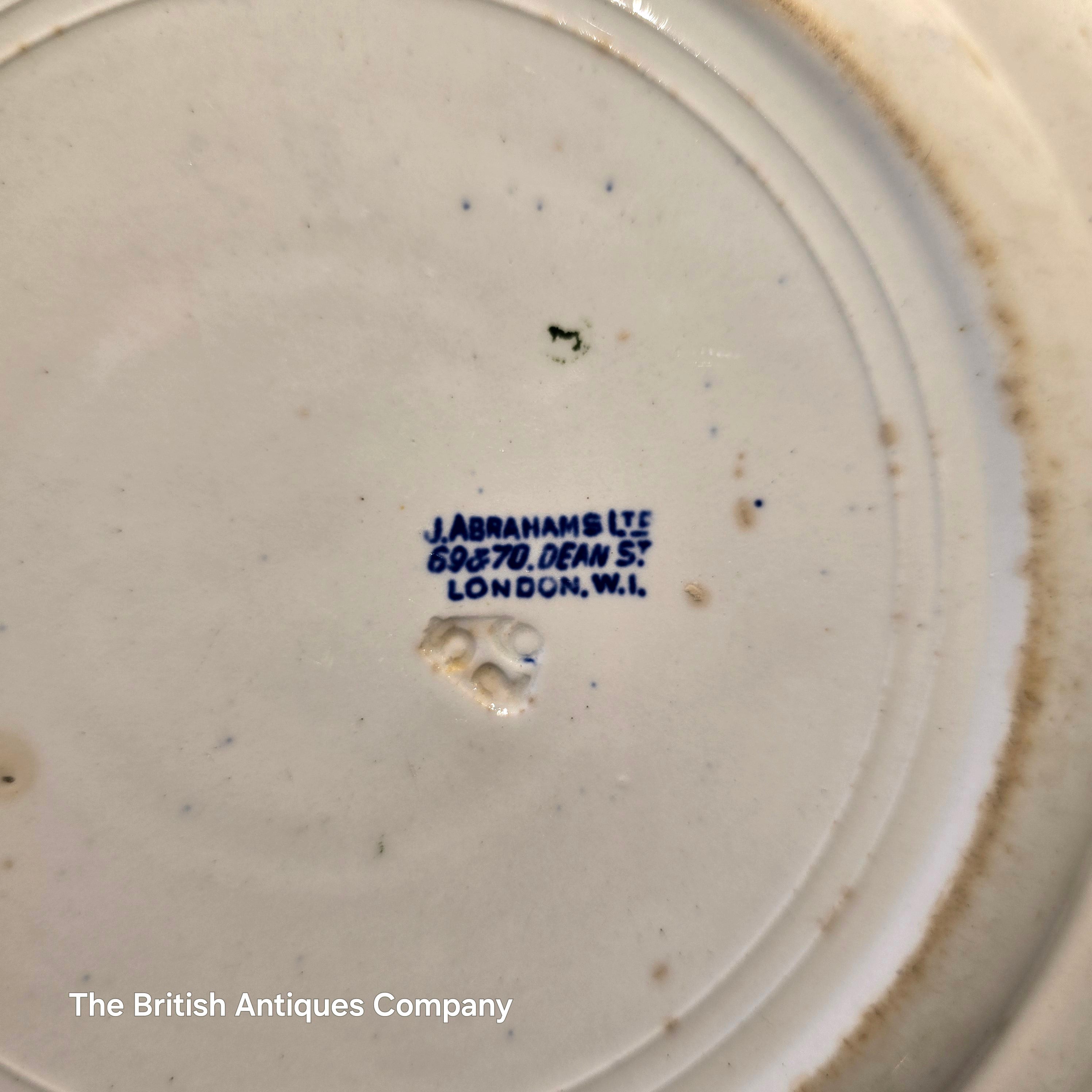 Antique Blue and White "Willow Pattern" Plate by J. Abrahams Ltd., London