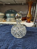 Vintage heavy pressed glass perfume bottle - very minor nip at the bottom of the lid
