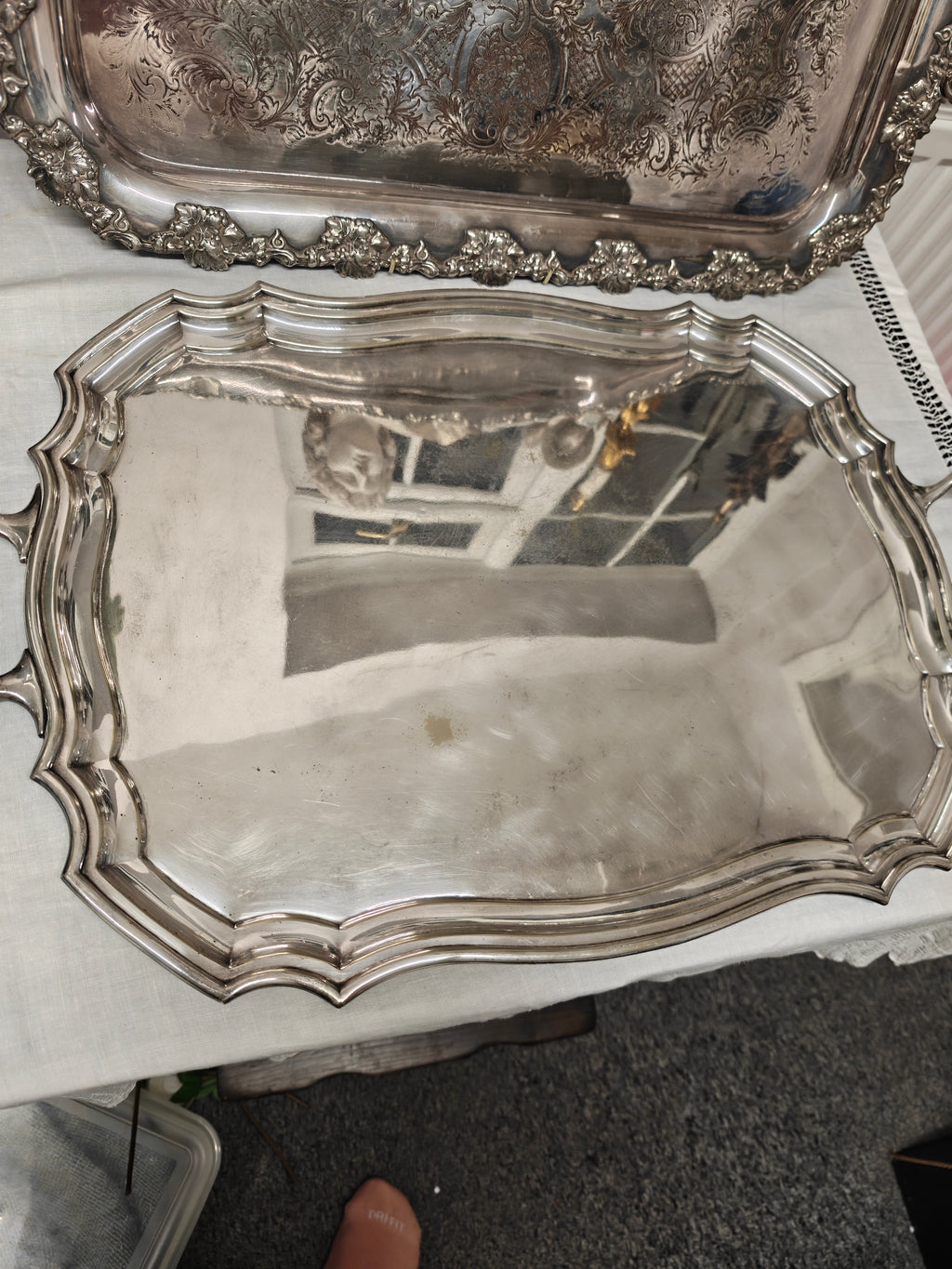 WALKER & HALL ENGLISH PRINCE's SILVER  PLATED TWO-HANDLED TEA TRAY
