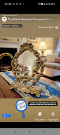 Antique Brass Ornate Swivel Vanity Table Mirror Victorian Italian Shell Cherub