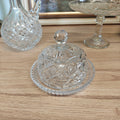 Quality Cut crystal cheese cloche with  diamond cross-hatching